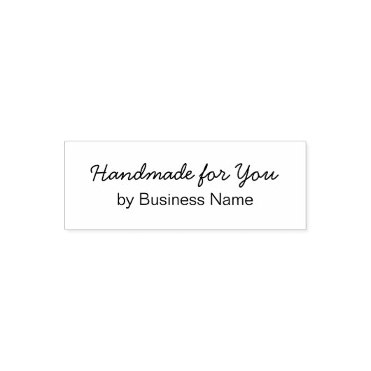 Handmade for You (in Cursive) op bedrijfsnaam Zelfinktende Stempel (Design)