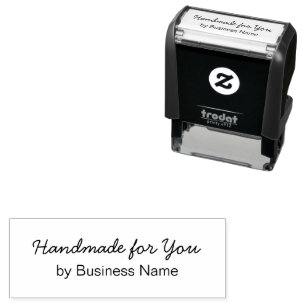 Handmade for You (in Cursive) op bedrijfsnaam Zelfinktende Stempel