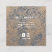 Handmade Gift  Floral Rustic Kraft Vierkante Visitekaartje (Achterkant)