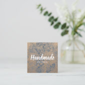 Handmade Gift  Floral Rustic Kraft Vierkante Visitekaartje (Staand voorkant)