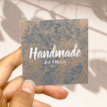 Handmade Gift  Floral Rustic Kraft Vierkante Visitekaartje<br><div class="desc">Handmade Gift  Floral Rustic Kraft Visitekaartje.</div>