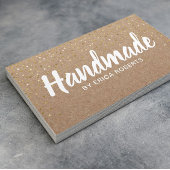 Handmade Gift Gold Confetti Rustic Kraft Visitekaartje