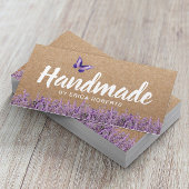 Handmade Gift Rustic Kraft Lavender Floral Visitekaartje