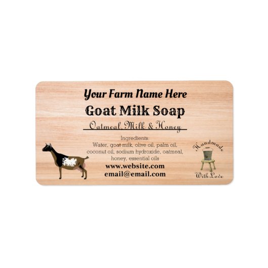 Handmade Goat Milk Soap Label - Nigerian Dwarf (Voorkant)