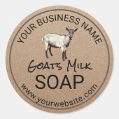Handmade Goats Milk Soap Rustic Kraft Ronde Sticker (Voorkant)
