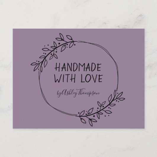 Handmade Greenery Wreath Earthy Paars Briefkaart (Voorkant)