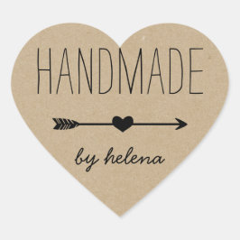 Handmade Heart | Rustic Kraft Kijk Hart Sticker