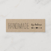Handmade Heart | Rustic Kraft Mini Visitekaartje (Voorkant)
