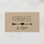 Handmade Heart | Rustic Kraft Visitekaartje (Voorkant)
