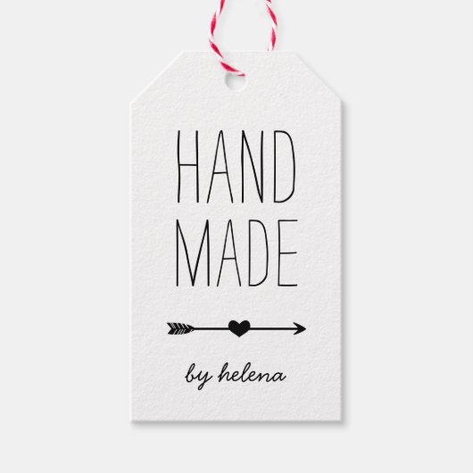 Handmade Heart | Rustisch Cadeaulabel (Voorkant)
