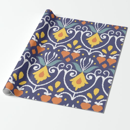 Handmade Ikat fabric. Ethnic seamless pattern. Asi Cadeaupapier (Uitgerold)