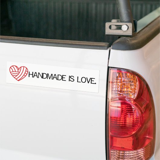 Handmade is Love Yarn Heart Crafts Bumpersticker (Op Truck)