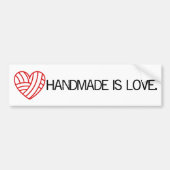 Handmade is Love Yarn Heart Crafts Bumpersticker (Voorkant)