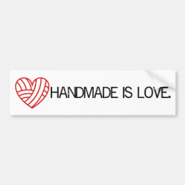Handmade is Love Yarn Heart Crafts Bumpersticker