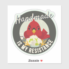 Handmade is Mijn Verzet Ronde Speldje Sticker