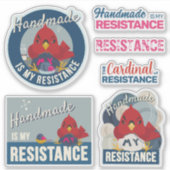 "Handmade is My Resistance" Blauwe Collectie Sticker (Voorkant)