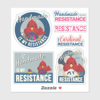 "Handmade is My Resistance" Blauwe Collectie Sticker