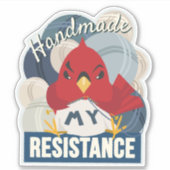 Handmade is My Resistance-Blue Contour sticker (Voorkant)