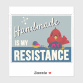 Handmade is My Resistance-Blue Rectangle sticker (Vel)