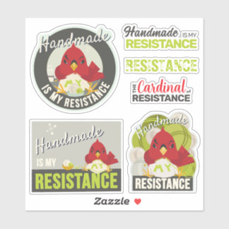 "Handmade is My Resistance" olive lime Collection Sticker