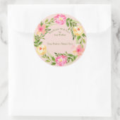 Handmade Item Roos met Blush Center Ronde Sticker (Tas)