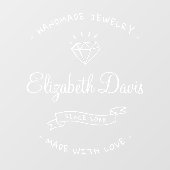  Handmade Jewelry Boho Professional Logo Business Raamsticker (Vel)