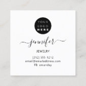 Handmade Jewelry Custom Logo Gold Blue Navy Vierkante Visitekaartje (Achterkant)