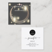 Handmade Jewelry Custom Logo Gold Modern Grey Vierkante Visitekaartje (Voorkant / Achterkant)