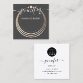 Handmade Jewelry Custom Logo Gold Roos Modern Vierkante Visitekaartje (Voorkant / Achterkant)