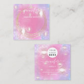 Handmade Jewelry Custom Logo Holograph Future Vierkante Visitekaartje (Voorkant / Achterkant)