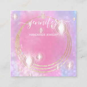 Handmade Jewelry Custom Logo Holograph Future Vierkante Visitekaartje