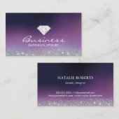 Handmade Jewelry Diamond Logo Modern Paars Ombre Visitekaartje (Voorkant / Achterkant)