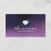 Handmade Jewelry Diamond Logo Modern Paars Visitekaartje (Voorkant)