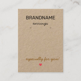 Handmade Jewelry Rustic Kraft Paper Earning Holder Visitekaartje