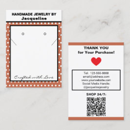 Handmade Jewelry Terra Cotta White Polka Dots Visitekaartje