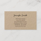 Handmade Jewelry Tiny Red Heart Rustic  Visitekaartje (Achterkant)