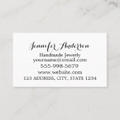 Handmade Jewelry Waterverf Floral Burgundy Script Visitekaartje (Achterkant)