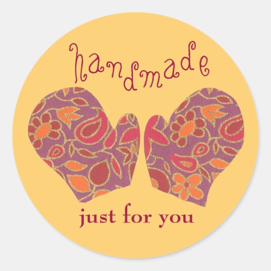 "Handmade Just for You" sticker (Voorkant)