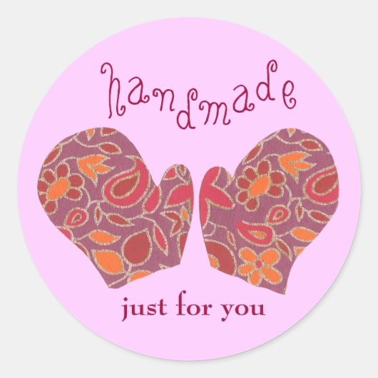"Handmade Just for You" sticker (Voorkant)