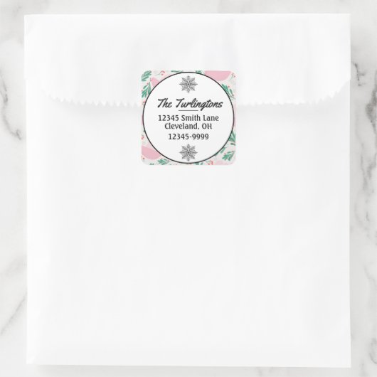 Handmade kerstduif Peace Return-adres Vierkante Sticker (Tas)