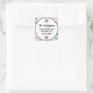 Handmade kerstduif Peace Return-adres Vierkante Sticker