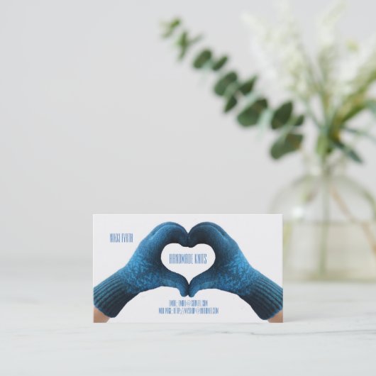 Handmade Knits Visitekaartje (Staand voorkant)