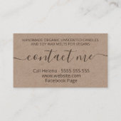 Handmade Kraft Soy Candle Soy Wax Melt Visitekaartje (Achterkant)