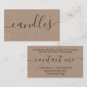 Handmade Kraft Soy Candle Soy Wax Melt Visitekaartje (Voorkant / Achterkant)