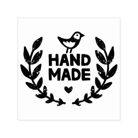 Handmade Laurel Wreath Design Zelfinktende Stempel (Design)
