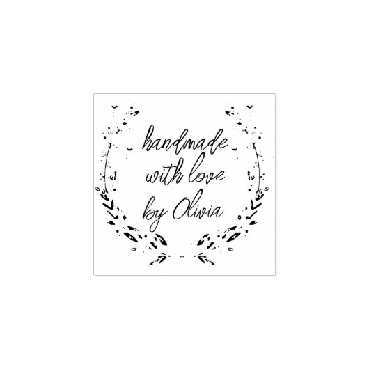 Handmade Lavender Hearts met grote rubberen stempe Rubberstempel (Afrduk)