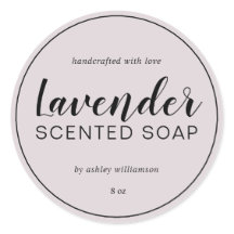 Handmade Lavender Soap Chic Calligraphy Paars