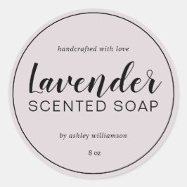Handmade Lavender Soap Chic Calligraphy Paars Ronde Sticker