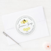 Handmade Lemon Soap Organic Business Ronde Sticker (Envelop)