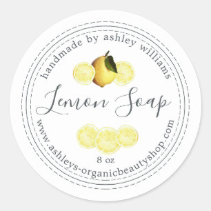 Handmade Lemon Soap Organic Business Ronde Sticker